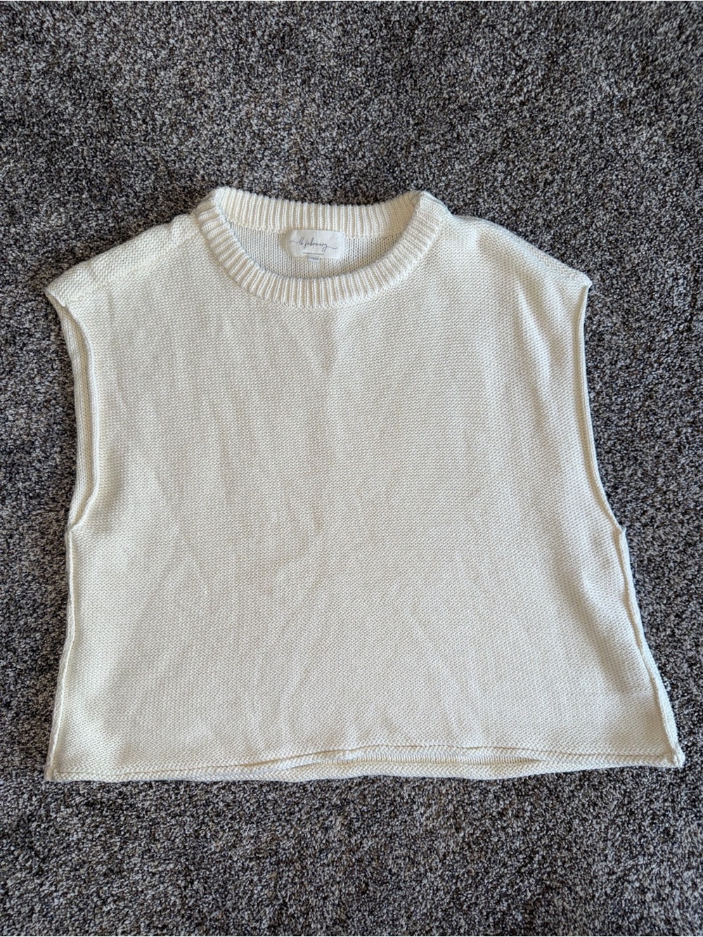 Cropped Knit Tank Top in Cream
